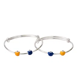 Silver Chest Kids Set Of 2 925 Pure Silver Beaded Adjustable Bangles image 4