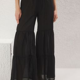Trendyol Women High-Rise Wide Leg Flared Trousers-picture-8