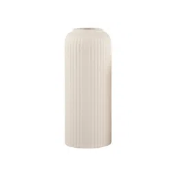 The Decor Mantra White Textured Ceramic Flower Vase image 2
