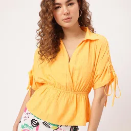 DressBerry Sunshine Hug Dobby Weave Cinched Waist Top image 2