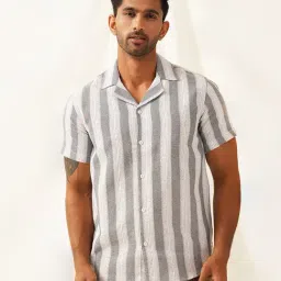 Indian Needle White Regular Fit Striped Shirt-picture-26