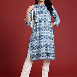 Anouk Women Printed Regular Pure Cotton Kurta with Trousers image 4