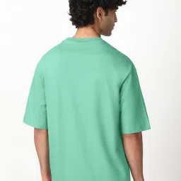 Bewakoof Green Oversized Solid T-Shirt image 2