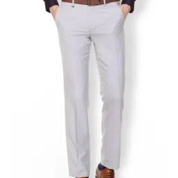 Van Heusen Grey Slim Fit Texture Trousers-picture-10