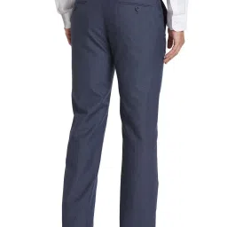 Park Avenue Blue Regular Fit Texture Trousers image 2