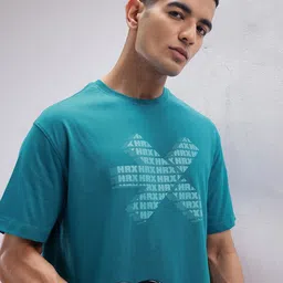 HRX by Hrithik Roshan Brand Logo Print Relaxed Fit Training T-shirt image 1