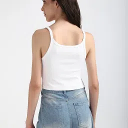 TOMMY HILFIGER White Cotton Graphic Print Tank Top image 2