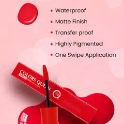 Colors Queen Totally Matte Non Transfer Liquid Lipstick Retro Red - 7.5 gm image 2