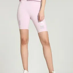 Puma Lilac Cotton Textured Pattern Sports Shorts-image-0