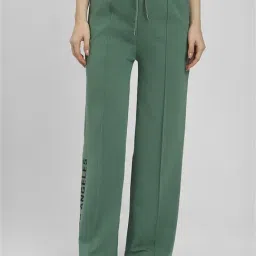 Forever 21 Green Graphic Print Mid Rise Pants-image-58