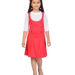 Aarika Kids White & Pink Solid Dress-picture-0