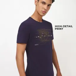 Bewakoof Blue Cotton Regular Fit Graphic T-Shirt-picture-43