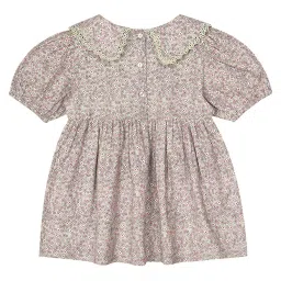 Budding Bees Kids Green & Pink Floral Print Dress image 2