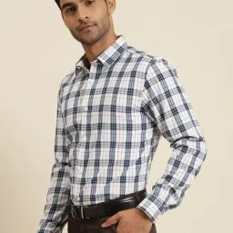 Sojanya White Cotton Regular Fit Checks Shirt-picture-34