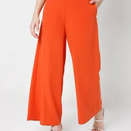Vero Moda Burnt Orange Flared Fit Pants-image-0
