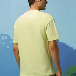 Louis Philippe Yellow Loose Fit Printed T-Shirt image 2