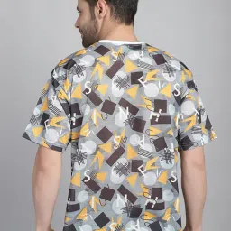 Vimal Jonney White Regular Fit Printed Oversized Crew T-Shirt image 2