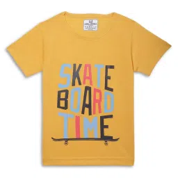 Vimal Jonney Kids Yellow & Rust Printed T-Shirt (Pack of 2) image 2
