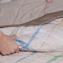 Maspar Eclectic Geo Beige Cotton Blend Printed 200 TC Double Quilt image 5