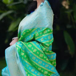 CANIZZARO Ethnic Motifs Zari Silk Blend Handloom Banarasi Saree image 4