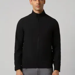 Van Heusen Black Cotton Regular Fit Jacket-image-11