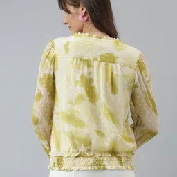 Latin Quarters Lime Yellow Printed Top image 2