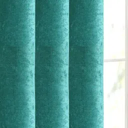 Saral Home Teal 4x7 ft. Reversible Satin & Velvet Blackout Curtain Pack of 1 image 3