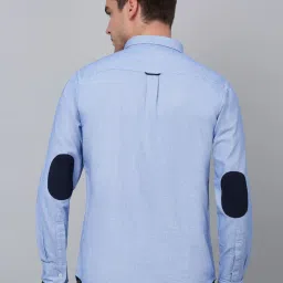 Cantabil Sky Blue Cotton Regular Fit Texture Shirt image 2