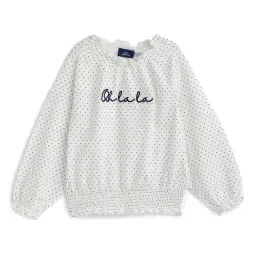 Chicco Girls White & Blue Regular Fit Printed T-Shirt-image-99