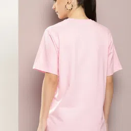 Dillinger Pink Cotton Graphic Print Oversized T-Shirt image 2
