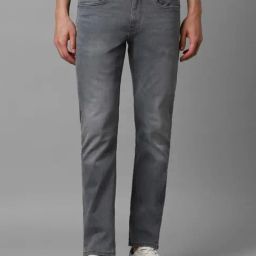 Louis Philippe Grey Cotton Slim Fit Jeans-picture-49