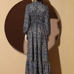 OTABU Floral Print Applique A-Line Maxi Dress image 5