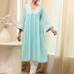 Biba Aqua Straight Fit Embroidered Kurtas-picture-32