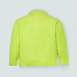 Cherry Crumble By Nitt Hyman Girls & Boys Green Self Design Sweater image 3