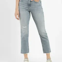 Levi's 724 Light Blue Distressed Relaxed Fit High Rise Jeans-picture-34