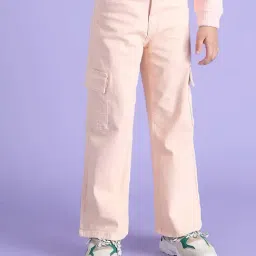 U.S. Polo Assn. Girls Beige Solid Cargo Jeans-image-43