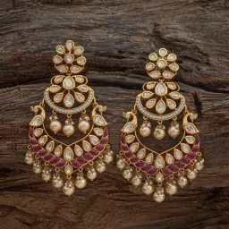 Kushal's Fashion Jewellery Pink Golden Earrings for Women-picture-26
