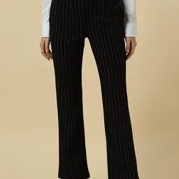 Allen Solly Woman Women Striped Mid-Rise Formal Trousers-picture-34
