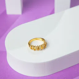 Niscka 24K Gold Plated American Diamond Studded Finger Ring-picture-23