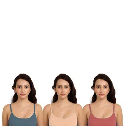 samvar Women Cotton Dark Green,Brown,Orange Non Padded Non-Wired Lingerie Bra Sport wear Gym Crop Tank Top-picture-37