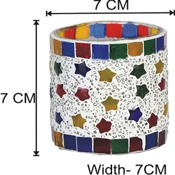 1ST TIME White & Red Cylindrical Shaped Candle Holder image 3