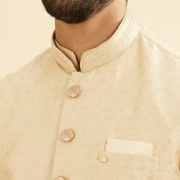Manyavar Men Self Design Nehru Jacket image 3