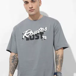 The Roadster Lifestyle Co. Men Typography Printed Pure Cotton Relaxed-Fit T-Shirt-picture-15