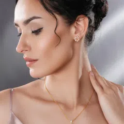 Saraf RS Jewellery Gold Toned Cubic Zircon Studded Floral Peacock Design jewellery Set-image-62