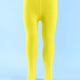 Doodle Poodle Cotton Knit Rich Solid Tights - Yellow-image-70