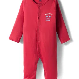 I Bears Interlock Knit Full Sleeves Sleep Suit with Vehicle Print Pack of 3 - Red Light Blue & Cream image 2