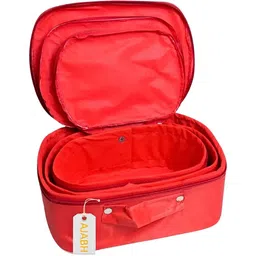 Ajabh Red Set of 3 Regular Makeup Organiser Organisers image 4