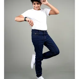 Knit N Knot Denim Solid Stretchable Jeans - Navy Blue image 4