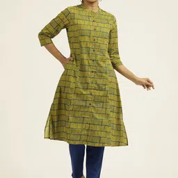 Jaipur Kurti Abstract Printed Cotton A-line Kurta-image-24