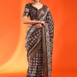 Anouk Rustic Ethnic Motifs Zari Silk Blend Designer Sungudi Saree-image-86
